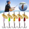 5Pcs Spinner Spoon Metal Bait Fishing Lures Treble Hook Design Portable Rotating Sequins Crankbait Spoon Baits Set