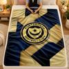 Flannel BlanketPortsmouth FC Warm Soft Throw Blanket for Indoor Sofa Bed Living Room Use