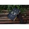 Sun Moon Leather Journal for Men Women of Antique Handmade Deckle Edge Vintage Paper Traveling Sketchbook Poetry Book. ( 100 Pages )