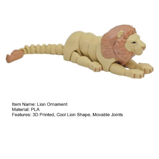 1/2 шт. Фигурка льва, напечатанная на 3D-принтере, с подвижными суставами, фигурка льва (самец/самка), шарнирная модель животного, игрушка-антистресс для дома, офиса, книжной полки, украшение.