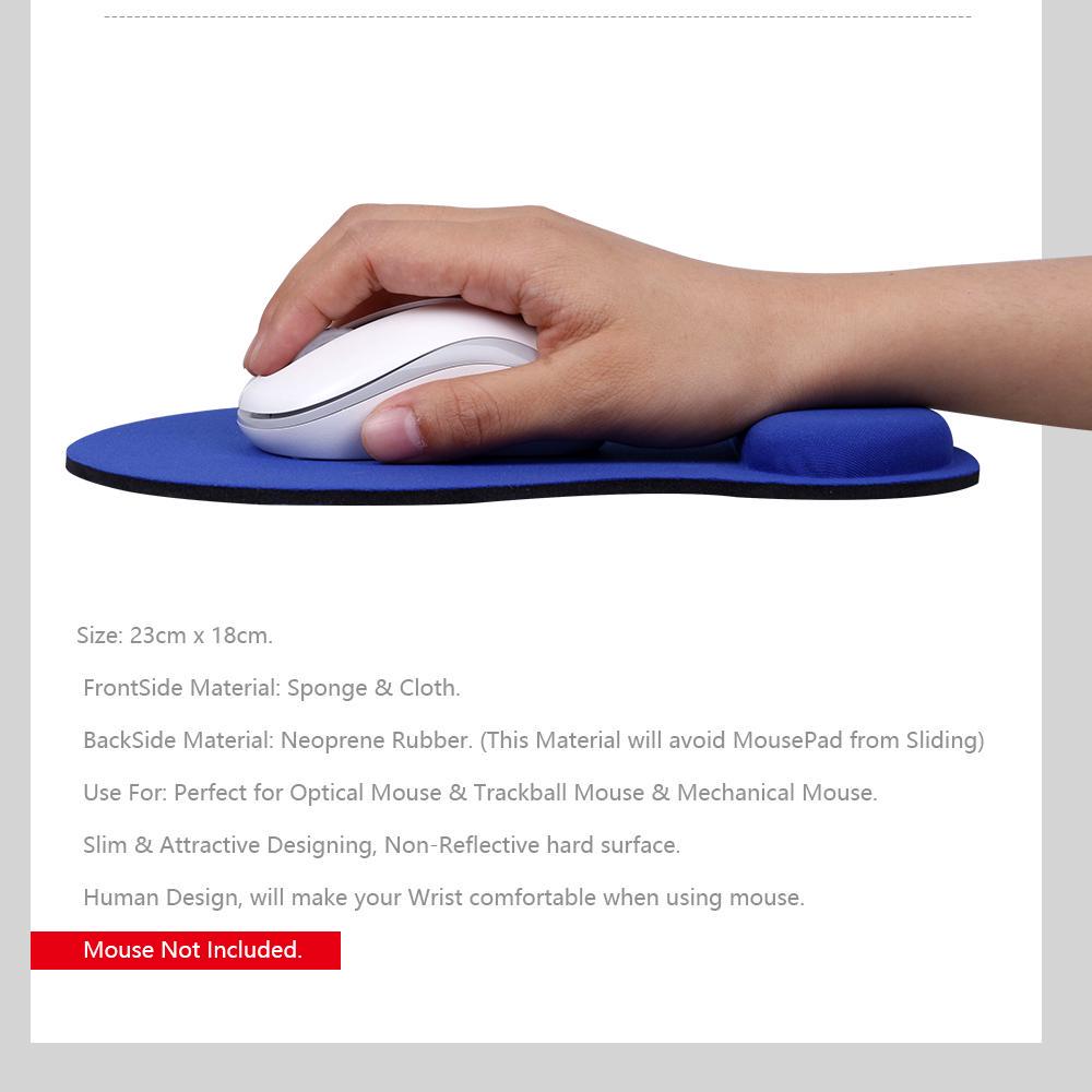 VAORLO Черный тонкий коврик для мыши на запястье, коврик для оптического трекбола, коврик для мыши, игровой компьютер