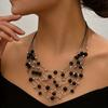 [Multi-Layer Shimmering Imitation Pearl Necklace] Vibrant Bohemian Multilayer Necklace - Shimmering Imitation Pearls - Artisan-Crafted, Authentic Char