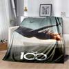 The 100 TV Series Clan Symbols Flannel Blanket, Soft Warm Throw with Black & White Print for Bed Sofa, Cozy Bedding for The 100 Fans