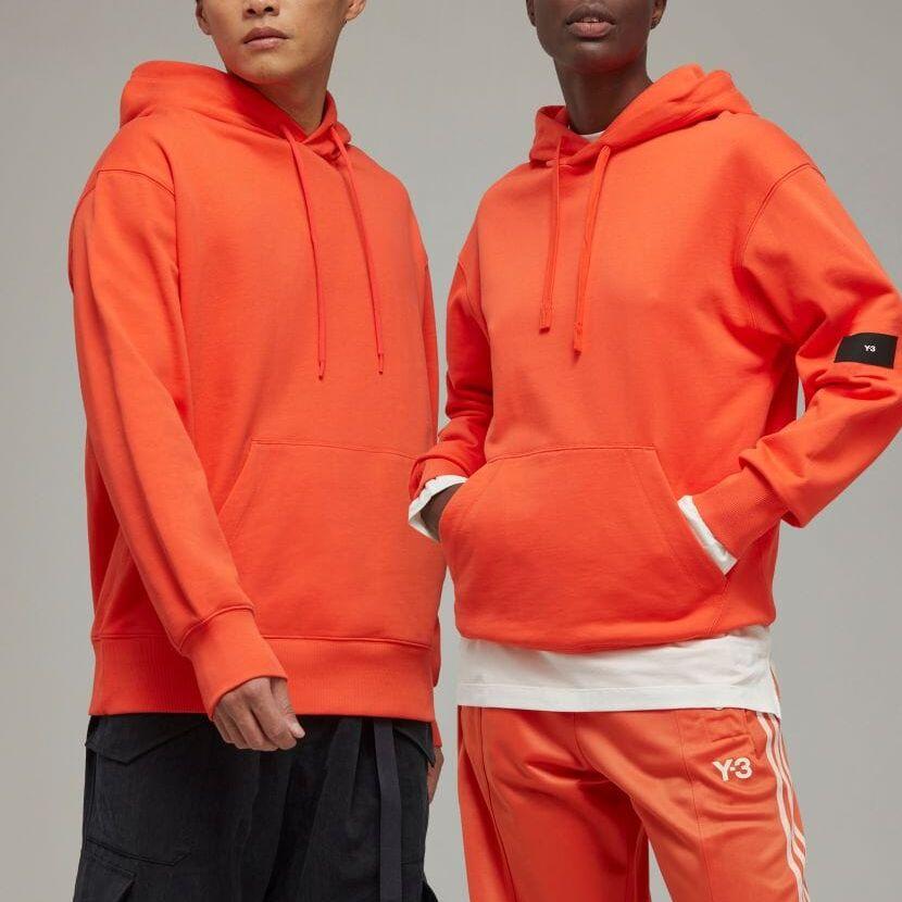 Y-3 Толстовка с капюшоном Ft, однотонная, с длинным рукавом, мужская, оранжевая, IB4807