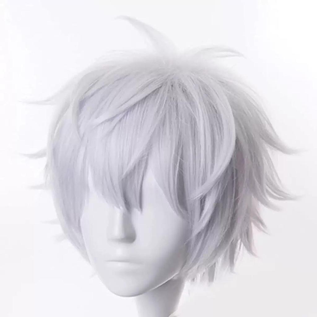 "Парик для косплея Воина Джиу-джитсу Куроко Ватару, белый, парик для вечеринки для мужчин, короткие волосы"