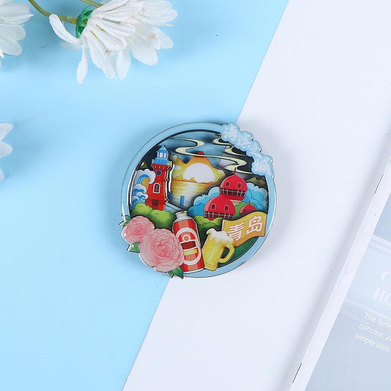 Национальный город Живописный Мультяшный Деревянный Эпоксидный Магнит на Холодильник