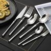 Western Portable Cutlery Set Travel Tableware 304 Stainless Steel Dinner Set With Luxury Handle Knife Fork Dinnerware
