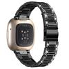 Для Fitbit Versa 4/Sense 2 Ремешок для часов из смолы Декор из нержавеющей стали и страз Ремешок для часов