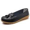 Summer Hollow Soft-Soled Leather Shoes for Middle-Aged and Elderly Women - Wedge Heel, Breathable Design