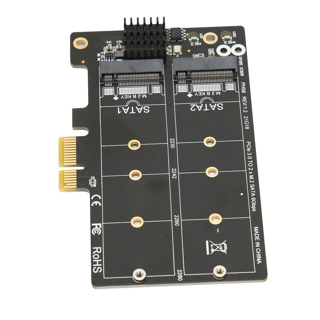 Adapter Card M.2 SATA To PCIE Dual Disk Array Card Transmission Stability Expansion Card