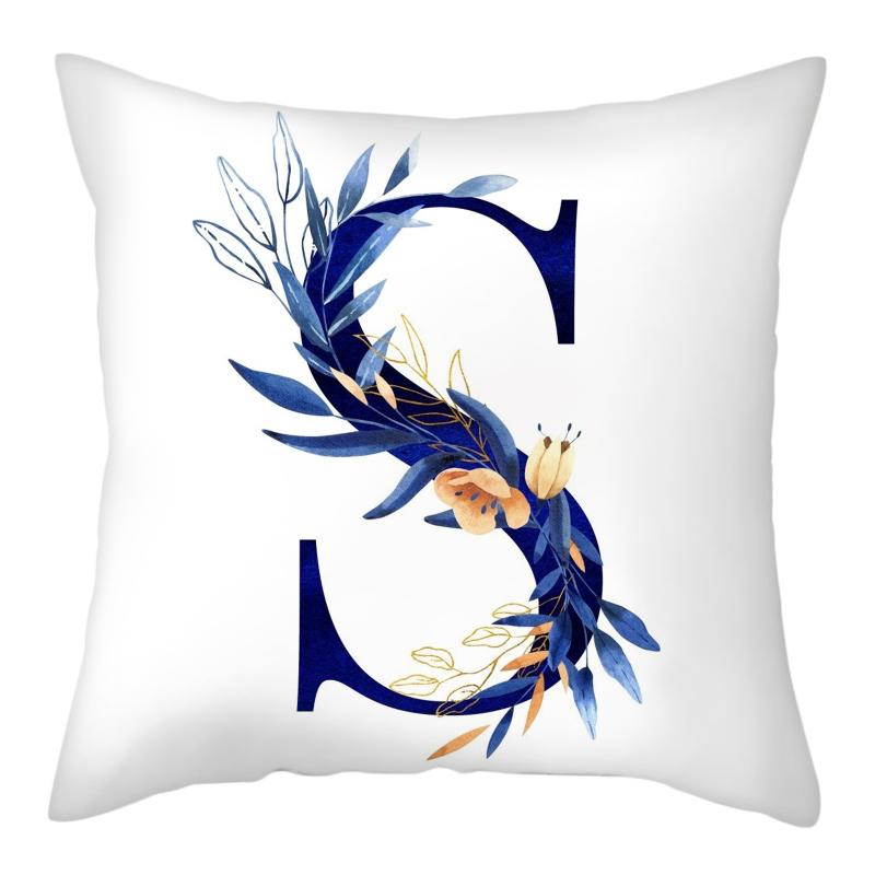 45x45 см креативный цветочный объемный дизайн 26 букв синий наволочка Свадебная вечеринка домашний декор диван офисное сиденье наволочка