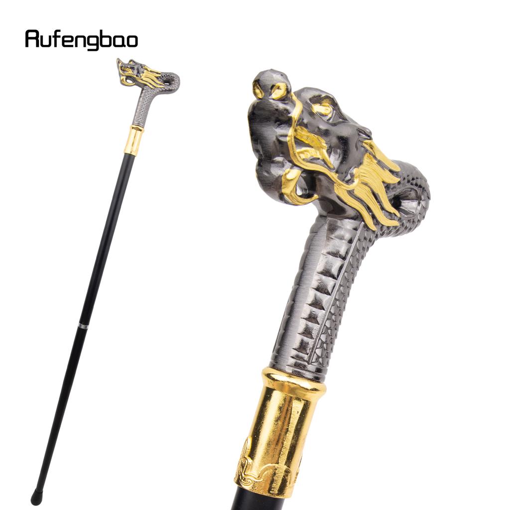 Золотая черная голова дракона модная трость декоративная трость косплей винтажная вечеринка модная трость посох 90 см