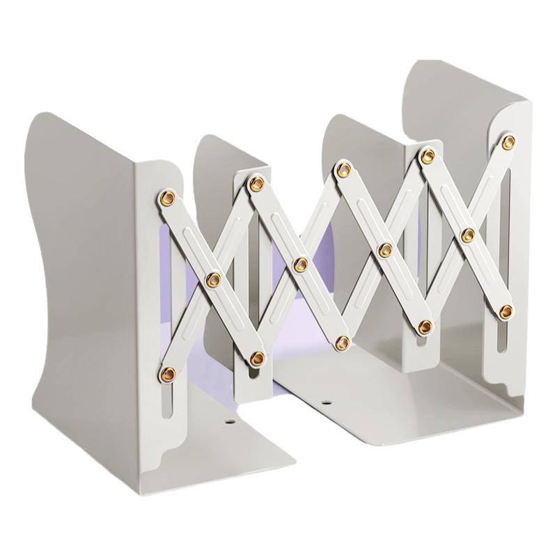 Integrated Desktop Book and Pen Holder: Folding Bookshelf with Student Baffle Clip
