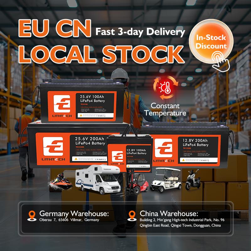 US EU Stock High Power IP67 Lithium Battery Pack Inverter BMS Lightweight RV Boat Home Storage Solar Lifepo4 Battery 12V 100Ah