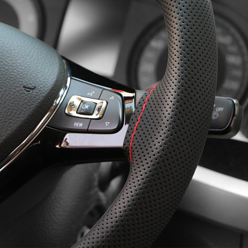 DIY Universal Car Steering Wheel Cover Artificial leather Steering Wheel Wrap Soft Breathable Car Accessories 38cm Auto Supplies