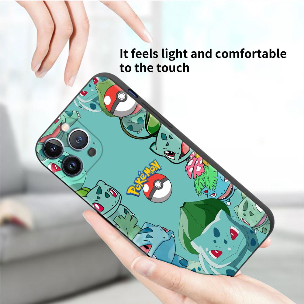 Чехол для Apple iPhone 11 13 14 12 Pro 7 Plus XR X XS Max 6 6S 13Pro Max черный силиконовый чехол для телефона Pika Pokemoon Cute