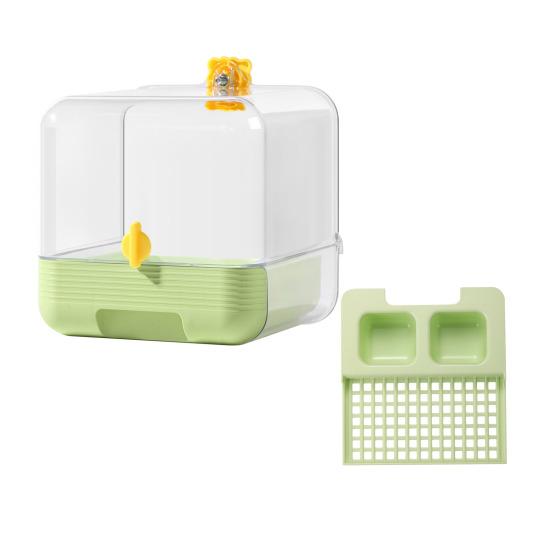 Кормушка-клетка для птиц без беспорядка 2 в 1 Прозрачная купалка для попугайчиков с нижним ящиком Многофункциональная душевая кабина для волнистых попугайчиков Попугайчиков Маленьких Попугаев