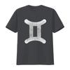 Vintage Distressed Gemini Zodiac Symbol Print Astrology Casual T Shirt vintage Washed Top For Everyday Wear Stretched Versatile