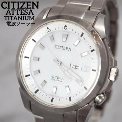 Б/у Хорошее состояние CITIZEN ATTESA Титановые Радиоуправляемые Солнечные