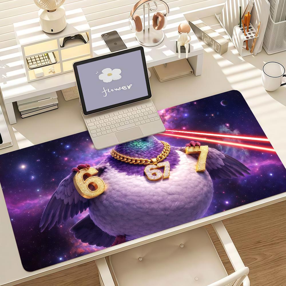 Glitch Neon 67 Mouse Pad Anti Slip Rubber Edge Locked Thickened Laptop Gaming Desk Mat
