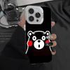 Кумамон Для iPhone 17 16 15 14 13 12 11 Pro Max Plus Матовый Цветной Задний Чехол для Телефона