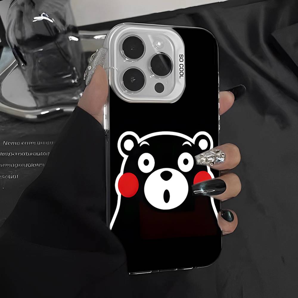 Кумамон Для iPhone 17 16 15 14 13 12 11 Pro Max Plus Матовый Цветной Задний Чехол для Телефона