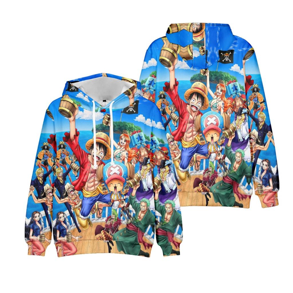 Мужская женская толстовка с капюшоном ONE PIECE с рисунком Monkey D. Luffy Streetwear Harajuku Повседневные толстовки с капюшоном и принтом
