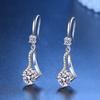 S925 Silver-Plated Pt950 Platinum Earrings D-Color Moissanite Water Drop Medium Long Ear Woman'S Ear Jewelry
