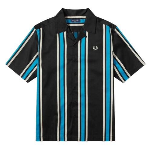 Fred Perry Mens Striped Revere Collar Shirt