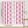 2PCS pink and white heart-shaped curtains   sweet style   bedroom and living room   decorative curtains with drawbar pockets