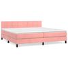 3141328 vidaXL Divan Bed with Mattress Pink 200x200 Cm Velvet