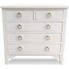 Commode Bois Blanc 5 Tiroirs Poignées Dorées VERSA KANNA - Meuble De Chambre - Adulte - Contemporain - Design