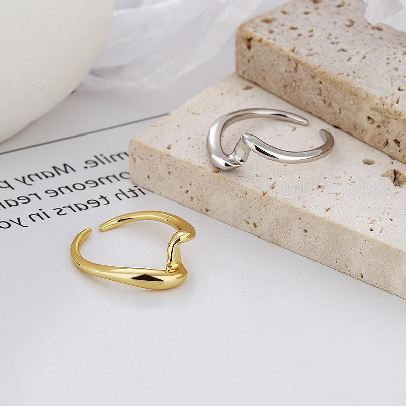 Korean Style Fashionable Color-blocked Thick Twist Ring Twisted Geometric Two-piece Set Stacked Punk Open Ring