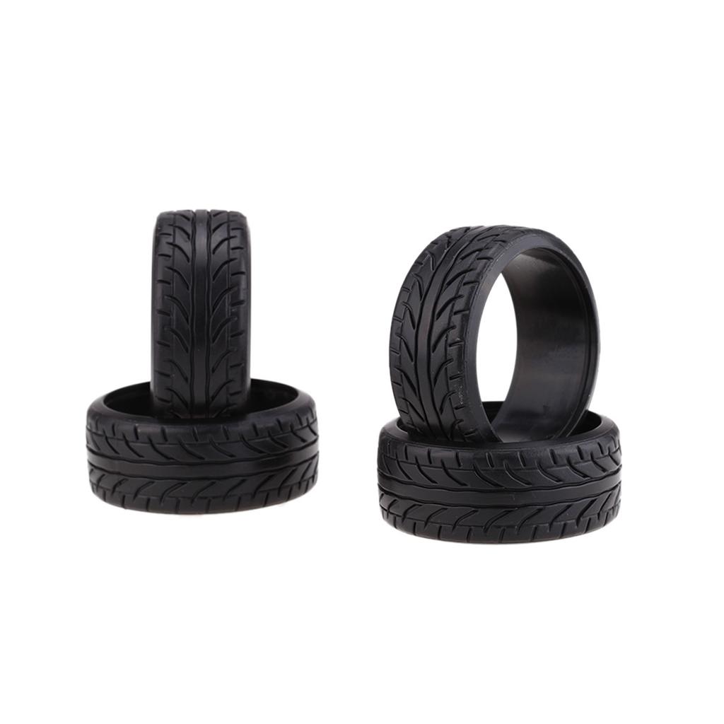 4Pcs Set 1 10 Grain Drift Car Tires Plastic Hard Tyre Replacement for TRX HSP Tamiya HPI Kyosho Remote Control Car Part