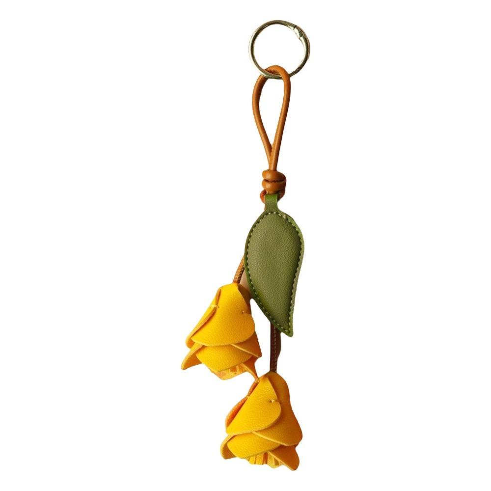 Leather Tulip Bag Pendant Colorful Bag Decoration Cute Bag Charm Car Keyring