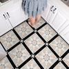 1Pcs Glossy Marble Geometric Floor Tiles Sticker Kitchen Wardrobe Bathroom Home Decor Self-adhesive Crystal Hard Film Art Wall Decals