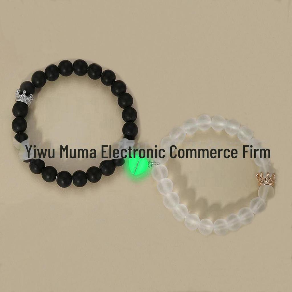 Браслет с надписью «Любовь» из матовых стеклянных бусин Cross-Border с магнитной застежкой — подарок для пары и друзей