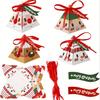 50 шт. рождественских коробок для конфет - подарочные пакеты с 6 стилями, лентой, треугольным дизайном и рождественской бумагой для упаковки праздничных принадлежностей и угощений
