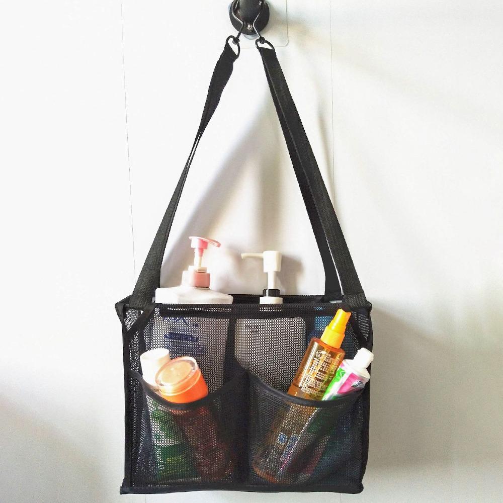 С 2 крючками Подвесная сетчатая сумка Практичная сумка для хранения ванных принадлежностей Прочный органайзер для душа Ванная комната