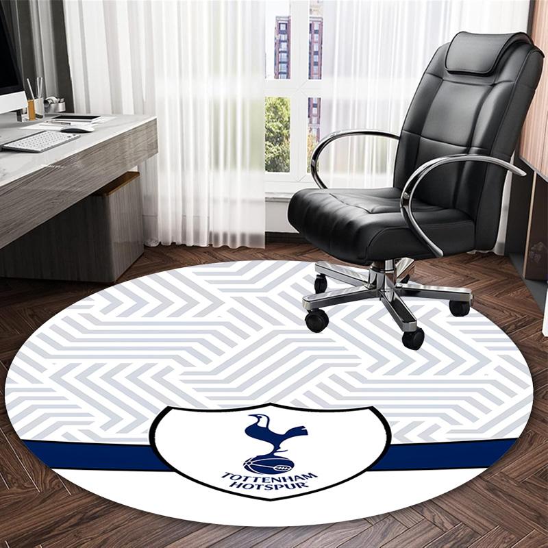 1pc T-Tottenham Hotspur Carpet, Round Rug, Comfortable, Suitable for Entryways, Living Rooms, Office, And Bedrooms, Christmas Decoration