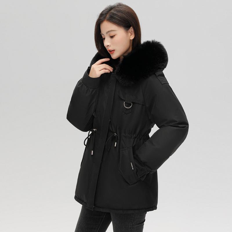 Inner Lining with Plush and Thickened Style To Overcome Cotton Jacket Women's Winter Wear Large Fur Collar New Cotton Jacket