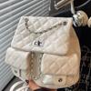 2025 New Korean Sweet Rhombus Chain Backpack Gentle Sense Fashion Leisure Commuter Backpack