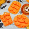 3 Piece Silicone Halloween Ghost Pumpkin Baking Mold Set Non Stick Chocolate Jelly Fudge Cake with Skull Bat Ghost Shape