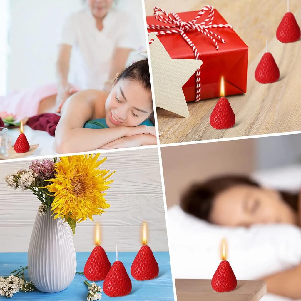 1/2/4/10pcs Creative Strawberry Aromatherapy Candle with Hand Gift Fragrance Decoration Handmade Candle candle Birthday Party