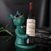 Home Decoration Animal Figurines Wine Holders Resin Craft Bulldog Statue Wine Bottle Holder Desk Table Champagne Rack Room Decor