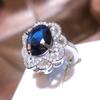 Новое кольцо с имитацией натурального сахара в виде башни с сапфиром и полным бриллиантом, женское кольцо 925, роскошный темперамент, вечерние, свадебный подарок