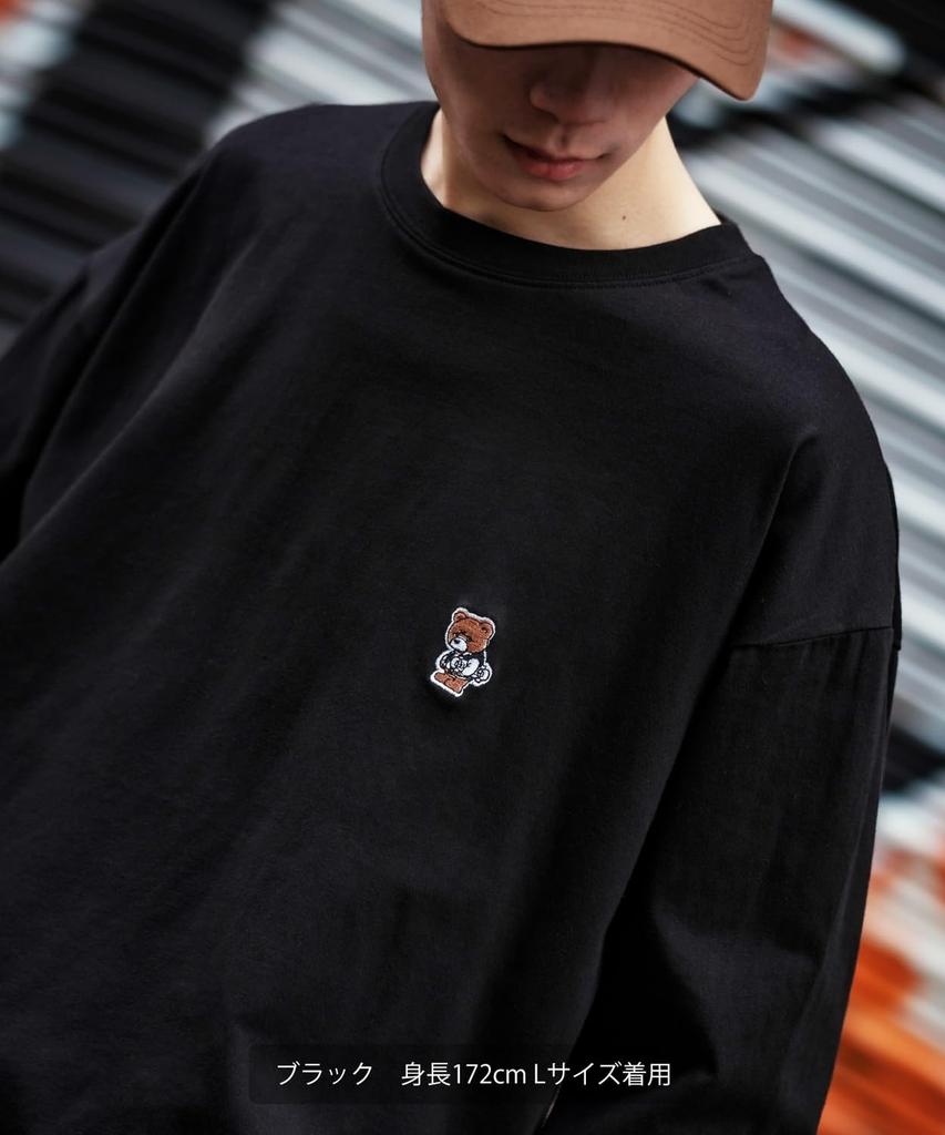 Повседневная футболка с длинным рукавом и вышивкой «Скейтбордист Медведь» для белого цвета [УЛУЧШАЕТ] [ТАНЦУЕТ БОКОМ] Мужская,