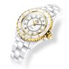 OLEVS Fashion Women's Casual Elegant Simple Quartz Watch Gift for Women Wristwatch Pure White Ceramic Strap Casual Relogio