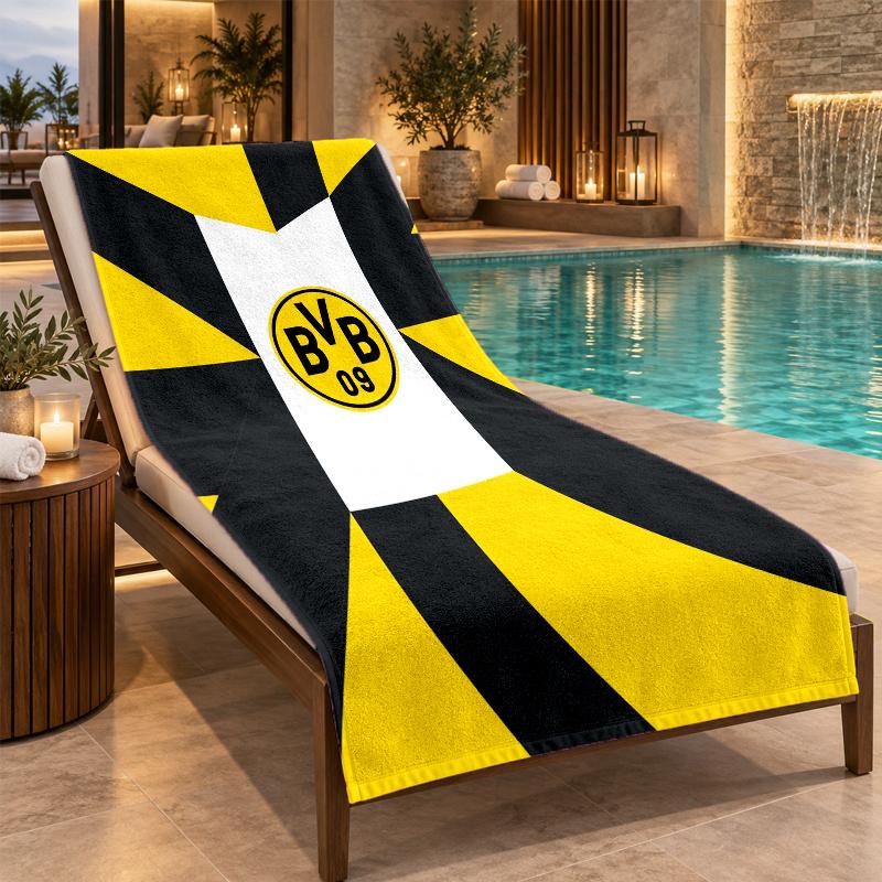 Beach Towel with Borussia Dortmund Design, Quick Dry Lightweight Towel for Swimming Pool Travel