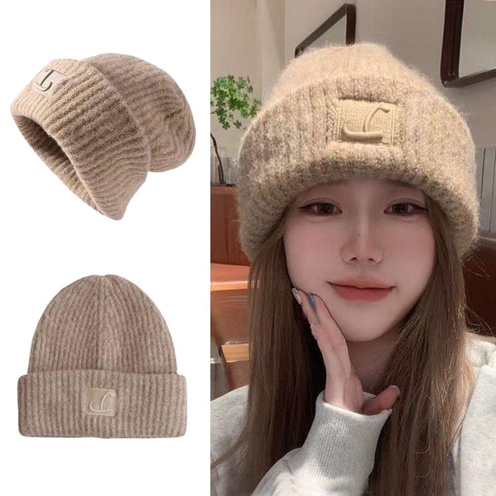 Вязаные шапки однотонные утепленные шапки женские модные вязаные шапки женские